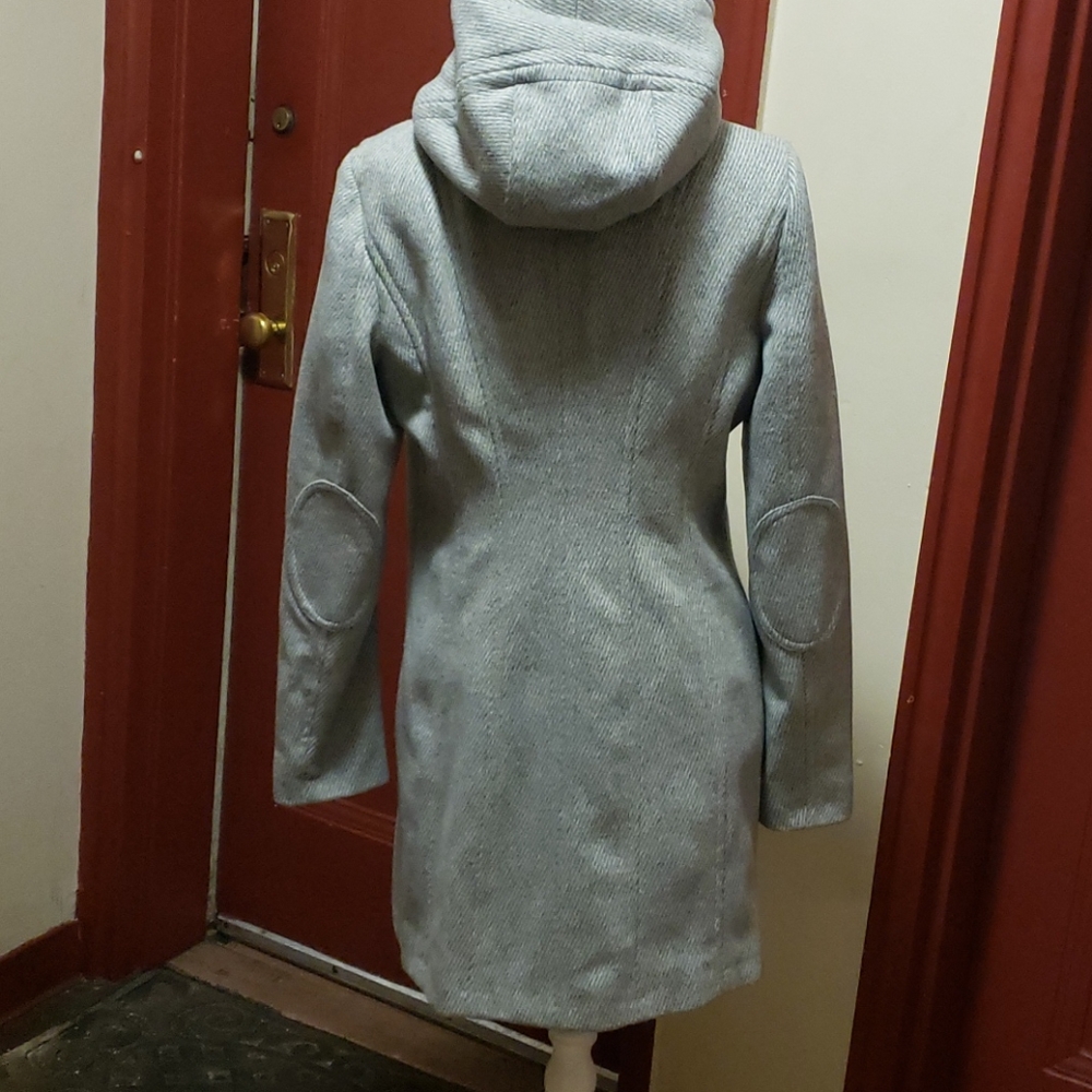 Calvin Klein Gray Coat Jacket With Hoodie SZ S - Picture 4 of 16
